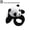 Frame style Horizontal panda, variant on Panda Bicycle Decoration Pendant for Handlebars and Frames - PP Cotton & Metal, 9.65 x 1.06 Inch Strap