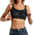 thumbnail image 2 of vigerkar Womens Cotton Crop Tank Tops with Built in Bras Casual Scoop Neck Summer Cami Trendy Comfy Basic Tank Tops (Black, L), 2 of 4