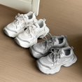 thumbnail image 4 of Men's Silver Vintage Chunky Mesh Sneakers Shock Absorbing Non Slip Height Increasing Retro Street Walking Shoes, 4 of 5