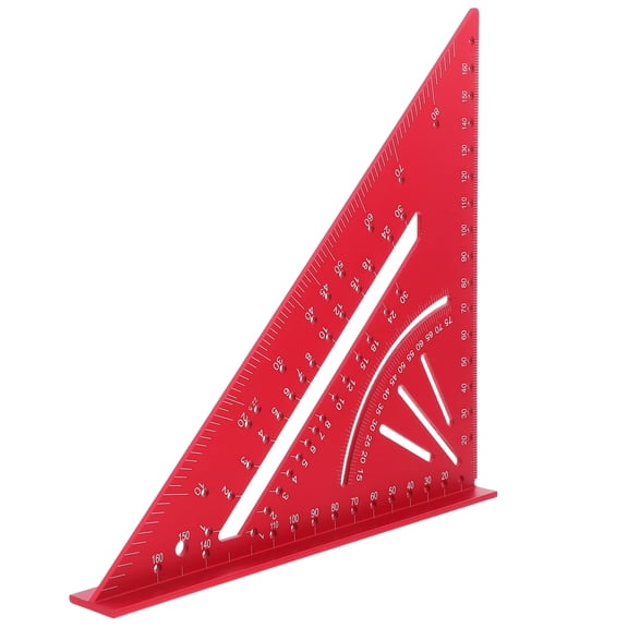 Hemoton Aluminum Alloy Woodworking Triangle Ruler 7 Inch Metric And Imperial Right Angle Measuring Tool For Carpentry Engineering And DIY Projects