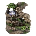 thumbnail image 1 of Fuente de sobremesa Benzara ECI con forma de elefante, 28 cm, luz LED, 1 of 5