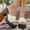 Beige, variant on Women's Wedge Mules Open Toe Embroidery Detail Casual Spring Shoes with Chunky Platform Heel Non Slip Comfortable Trendy Sandals for Women Plus Size Available