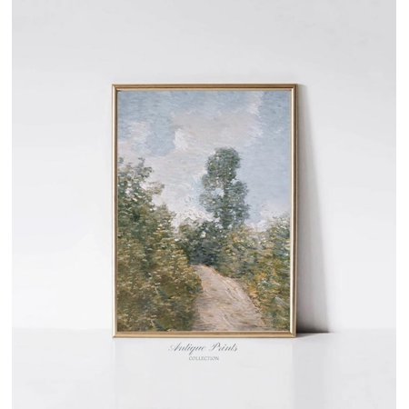 Country Landscape Vintage Wall Art, Countryside, Farmhouse Wall Decor, Antique Rustic Landscape Vertical Poster, 797, Unframed Canvas Size 8x12
