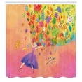 thumbnail image 2 of Ambesonne Painting Shower Curtain, Flower Lady Spring Meadow, 69"Wx70"L, Pale Pink Multicolor, 2 of 4