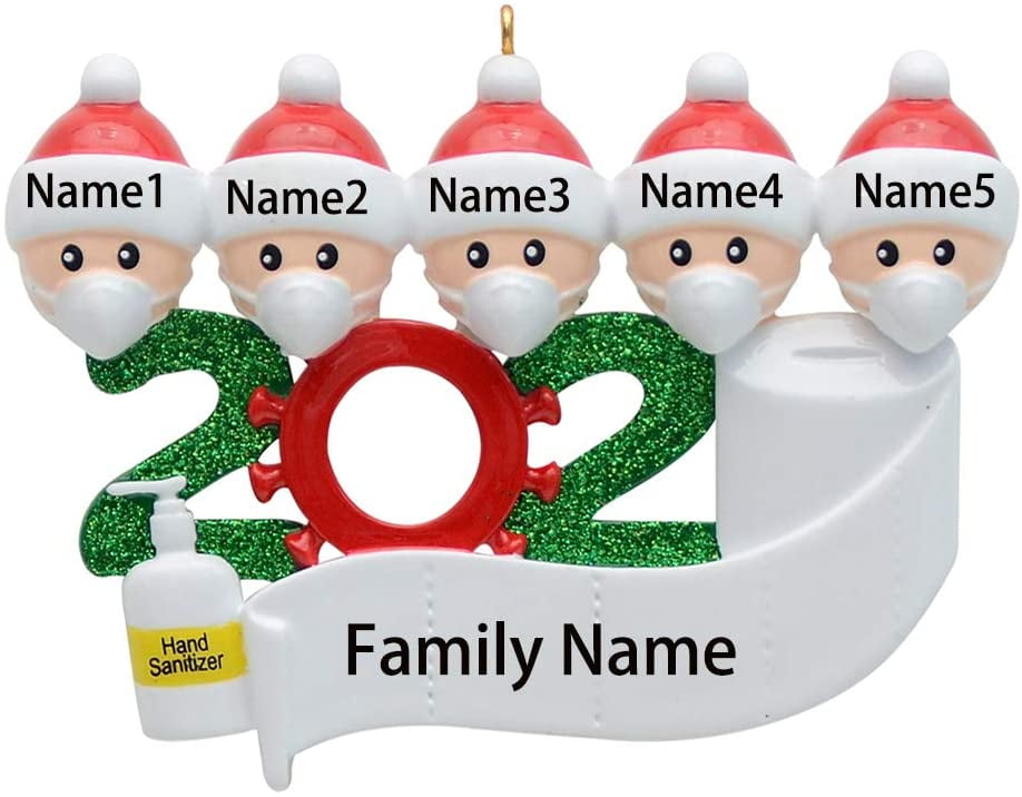 2020 Covid Quarantine Personalized Ornaments Survivor Family of 2 with