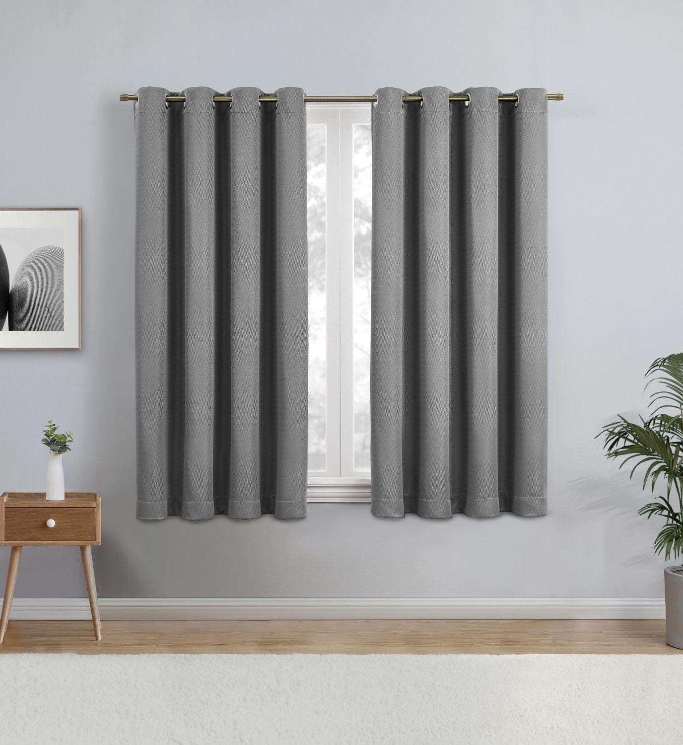 Eclipse Heath 63" Grommet Blackout Window Panel, 1 Panel: 52"x63"