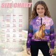thumbnail image 7 of Xoenoiee Horse Butterfly Lavender Print Girls Half Zip Hoodie Lightweight Hooded Sweatshirt Fleece Pullover for Teen Long Sleeve Tops Fall Winter Clothes, 13-14 Years, 7 of 7