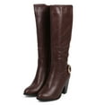thumbnail image 5 of DbDk DF22 Leatherette Women Knee High Back Buckle Elastic Chunky Heel Boot, 5 of 5