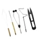 thumbnail image 4 of 5pcs Fly Tying Tools Combo Kit Fly Tying Vise Bobbin Holder Threader Needle Whip Finisher Scissors, 4 of 5