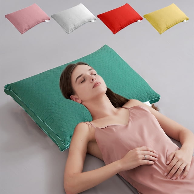 High Resilience Pillow for Side, Back, and Stomach Sleepers - Breathable, Non-Deforming Support with Natural Fiber Fill