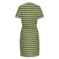 thumbnail image 4 of Puntoco Vestido De Mujer Con Cuello Redondo Y Cintura Ajustable, Vestido Midi A Rayas Con Bolsillos, Vestido De Manga Corta Con Cuello Redondo, Verde Xl,Regalos Para Mujer Joven, 4 of 5