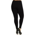 thumbnail image 3 of Women's Plus Size Casual Workout Active Yoga Slim Elastic Band Solid Cotton Leggings, 3 of 3