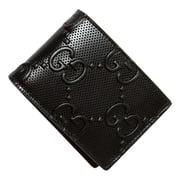 Gucci Calfskin Leather GG Tennis Embossed Bi-Fold Wallet Black