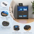 thumbnail image 3 of Nightstand with Wireless Charging Station, Smart Night Stand with 24 Color LED Lights, Modern Bedside Table with 2 Drawers (Black), 3 of 7