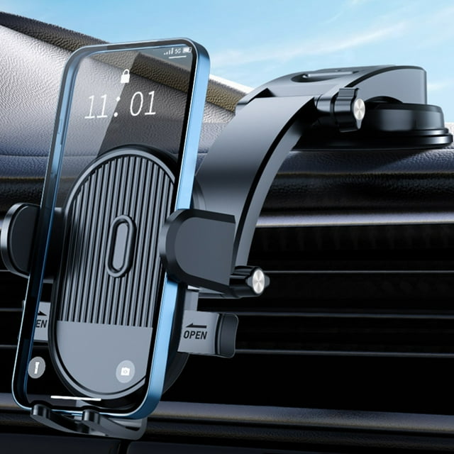 Support de Téléphone pour Voiture / Rotation Horizontale et Verticale à Angle Complet 360° / Support Pliable Auto-Serrant / Grande Ventouse Puissante / Universel pour Téléphones de 4,5 à 6,5 Pouces / Support Stable / 1 Pack