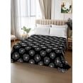 thumbnail image 2 of Black White Dandelion California King Size Flat Sheet, Wrinkleproof & Fadeproof Cooling Flat Bed Sheet Only, Farmhouse Botanical Blossom Breathable Soft Bedding Top Sheets 108 x 98 Inches, 2 of 8