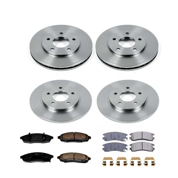 Ultimate Brakes Front and Rear Semi-Metallic Brake Pad and Rotor Kit with Hardware WM80983