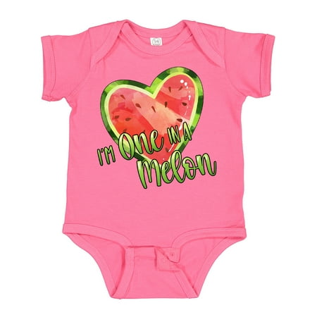 

Inktastic I m One in a Melon- Watermelon Heart Gift Baby Boy or Baby Girl Bodysuit