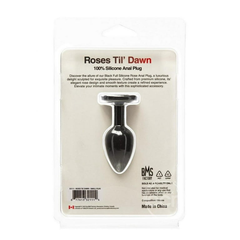 BMS Factory Roses Til Dawn Silicone Anal Plug, Small, Black - Walmart.com