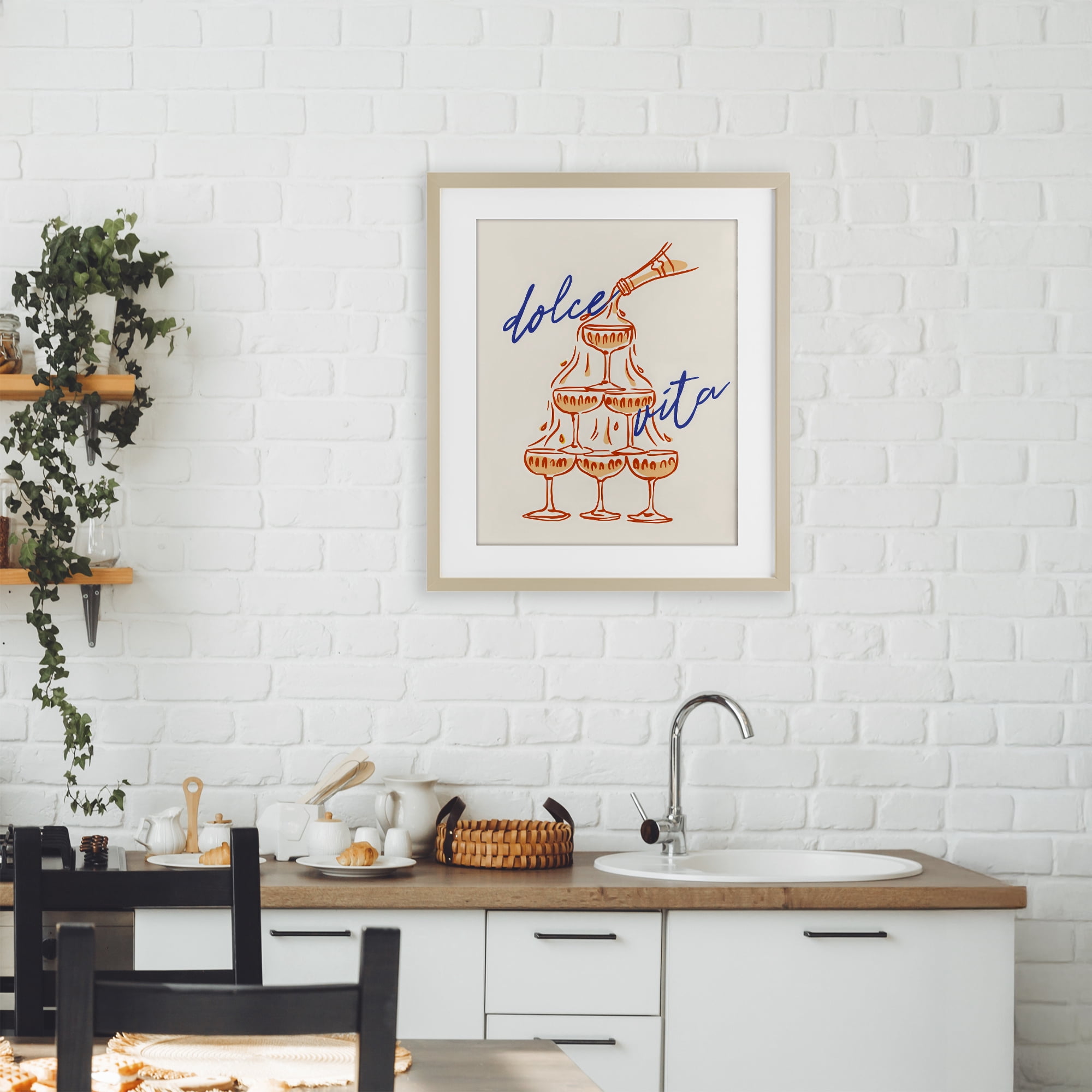 Stupell Industries Dolce Vita Champagne Tower Birch Framed Print Under Glass, design by The Prints Vibe