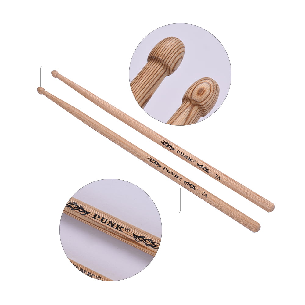 1Pair 7A Maple Drum Sticks Wood Wooden Non-slip Proof Children Practice Stick 6L 
