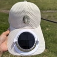 thumbnail image 2 of LiuXxxx Solar Powered Fan Cap for Summer with Extended Brim Breathable Mesh Unisex Sunshade Visor Outdoor Recreational Couple Daily Beach Date Casual Style White, 2 of 4