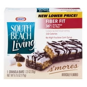 South Beach Living: Fiber Fit S'mores 5-1.23 Oz Granola Bars, 6.15 oz