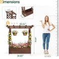 thumbnail image 3 of Ktaxon 43.3in Raised Garden Bed with Arched Pergola, Elevated Carbonized Wood Planter for Patio & Backyard, 3 of 9