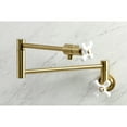 thumbnail image 2 of Kingston Brass KS4107PX Metropolitan Two-Handle 1-Hole Wall Mount Pot Filler Faucet in Brushed Brass, 2 of 8
