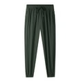 thumbnail image 2 of Aayomet Men Sweatpants Loose Ice Silk Solid Sports Leggings (AG, L), 2 of 5