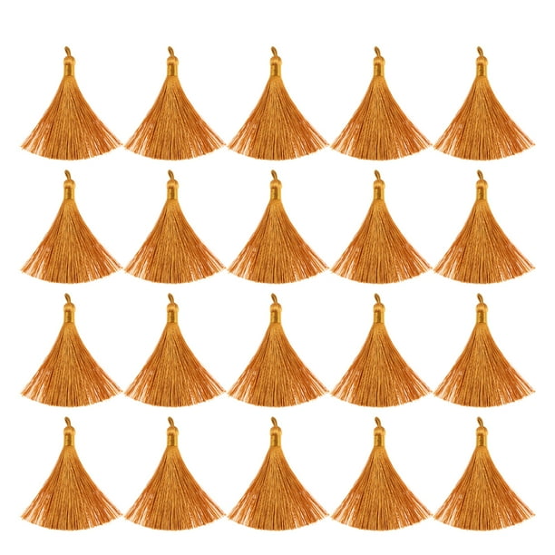 20 Unids Accesorios de Borla Pendientes de Borla Colgantes Rectos Largos Suministros de Gota para Pendientes de Llavero DIY (Amarillo Barro)