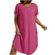 thumbnail image 2 of mfyjkho Vestidos de verano para mujer, Vestido de fiesta con cuello cuadrado y manga corta de color liso para mujer Vestidos de fiesta para mujer xxxxxl, 2 of 9
