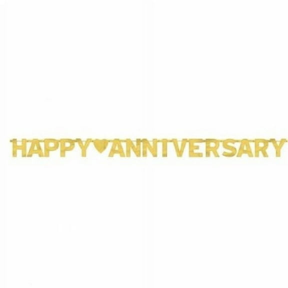 Happy Anniversary Gold Foil Letter Banner