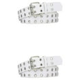 thumbnail image 1 of Maytalsory All Trend Match Alloy Buckle Punk Belt For Womens Jeans Party Waistband Classic Style Pin Work White 110cm 2Set, 1 of 6