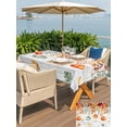 thumbnail image 4 of Outdoor Tablecloth with Umbrella Hole and Zipper, Fall Orange Green Pumpkins Rectangle Table Cloth 54x80 Inch Waterproof Tablecloth, Thanksgiving Maple Leaf Vintage Picnic Table Cover for Patio, 4 of 7