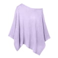 thumbnail image 3 of Sheer Beach Cover Ups for Women Solid-Colo Loose Fit Through Asymmetrical Knit Poncho Tops Beach Lightweight Sun Tunic Top(Purple.), 3 of 4