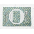 thumbnail image 1 of S4Sassy Yellow Quarterfoil Geometric Printed Dining Room Reversible Tablemats With Napkins set, 1 of 3