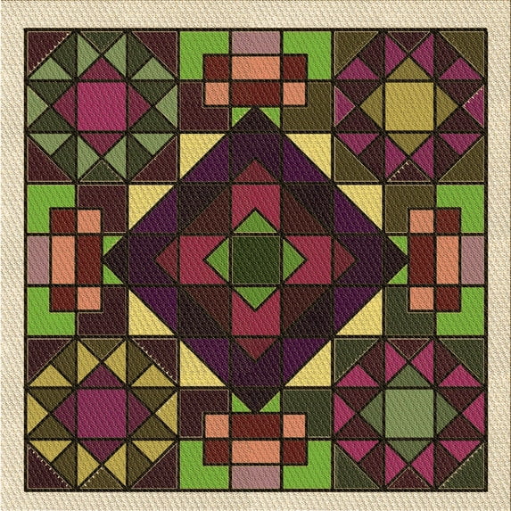 Ahgly Company Machine Washable Indoor Square Transitional Dark Scarlet Red Area Rugs, 4' Square