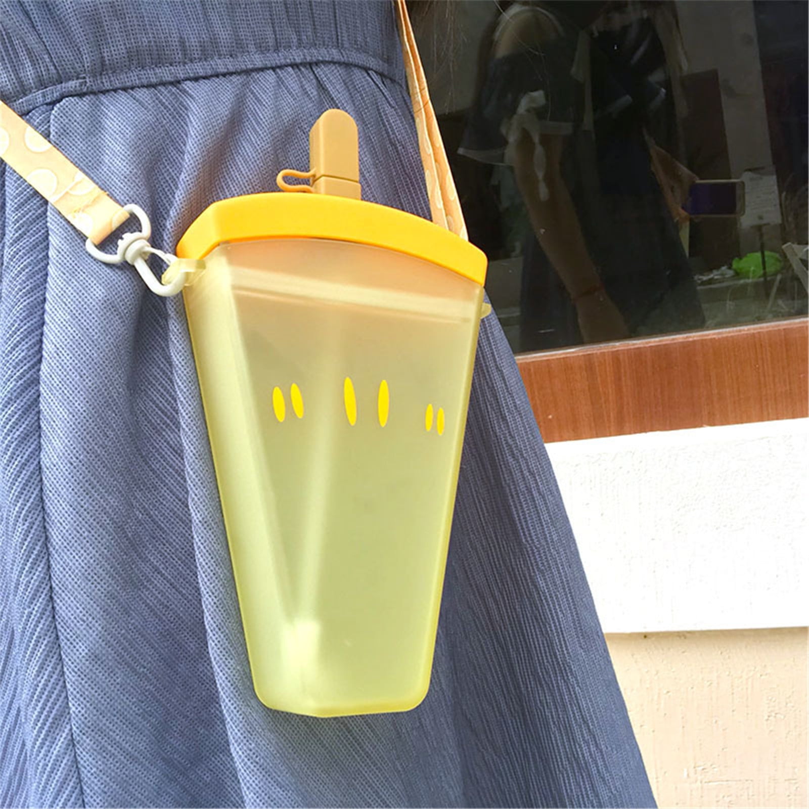 Newest Cute Creative Frost Plastic Tumbler Cup Portable Rope Moon Water  Bottle Summer Ins Student Handy Cup - Buy Frost Plastic Tumbler Cup,Plastic