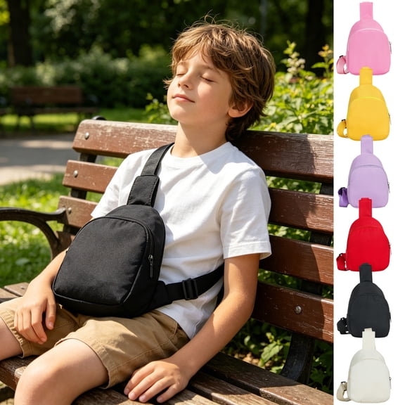 Clearance! Sling Bag for Kids Lightweight Nylon Crossbody Chest Pack Small Shoulder Bags Girls Boys Travel Hiking Outdoor Activities Mini Daypack with Adjustable Strap Casual Running Fanny Pack