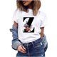 thumbnail image 1 of Gibobby Casual Playera de Manga Corta para Mujer Cuello corto Fashion Casual T imprimir Round Top Mujeres camisas femeninas(Azul,M), 1 of 4