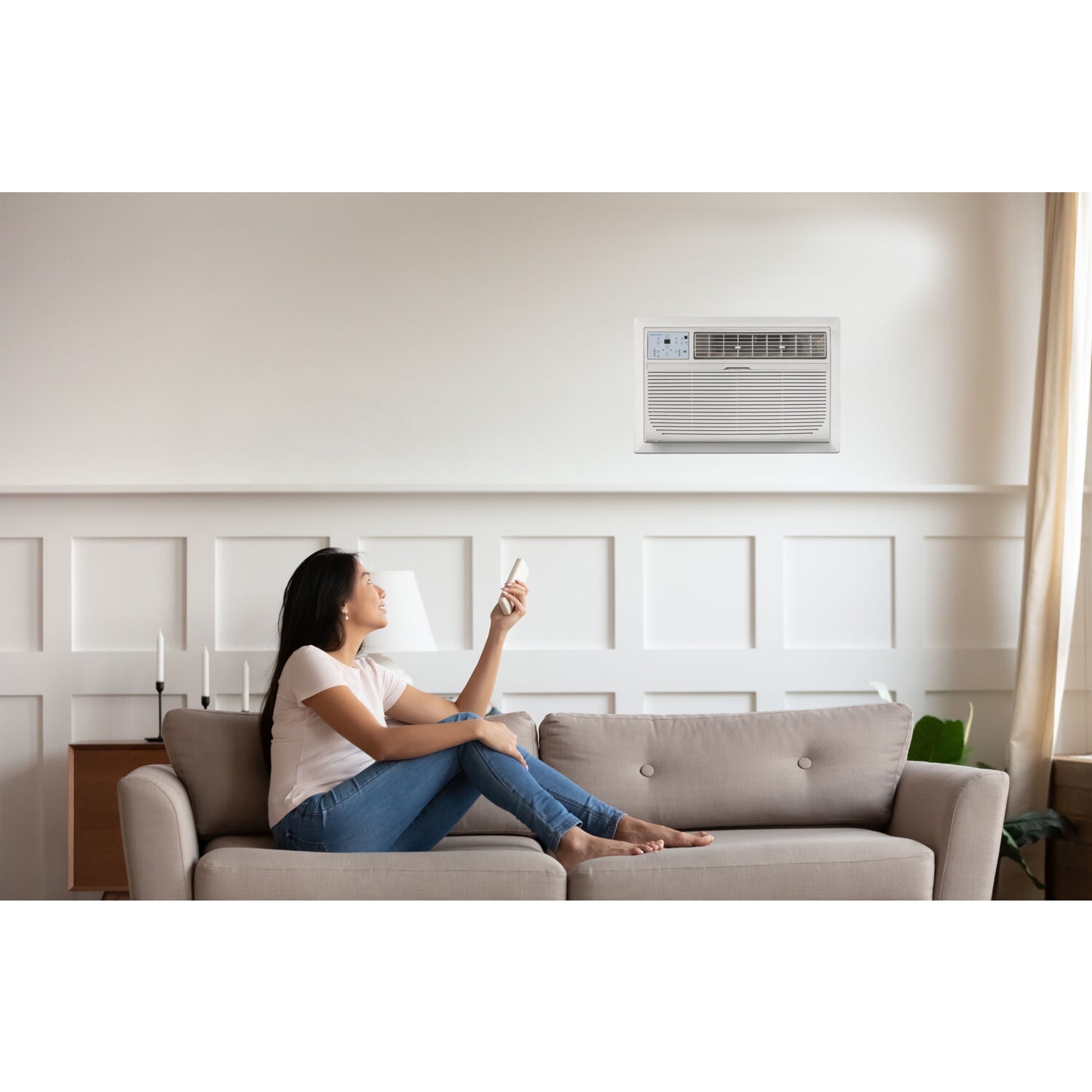Keystone 12,000 BTU 230-Volt Through-the-Wall Air Conditioner with Remote, White, KSTAT12-2C
