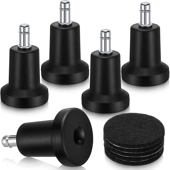 5 Pieces Bell Glides Replacement Office Chair Wheels Stopper Office Chair Swivel Caster Wheels Stool Bell Glides with Separate Self Adhesive Pads (High Profile)