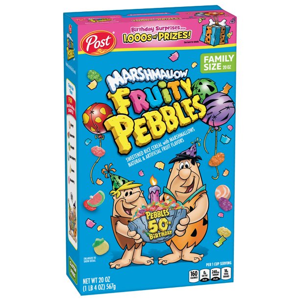 Post Fruity PEBBLES with Marshmallows Cereal, Gluten Free, Sweetened