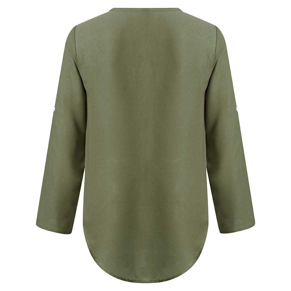 Uwdiohq Chemise Femme Ample En Chiffon - Haut Décontracté Manches Longues Ou 3/4 Boutonné Blanc Plus Size