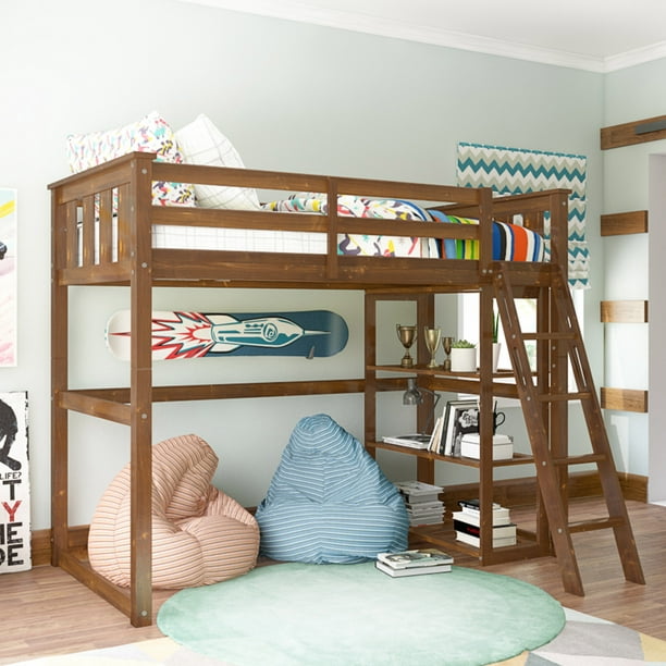 Gardens Kane Twin Loft Bed Espresso, Bunk Bed With Loft Style