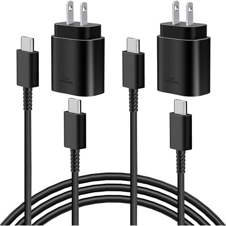 Super Fast Charging  LANWK 2 Pack 25W PD USB C Power PPS Fast Charger with 6FT Type C to C Quick Charge Cable Compatible with Samsung Galaxy S22 21 20 Ultra/Note 20/10/Z Fold 3/Flip 3/iPad Pro 12.9/11