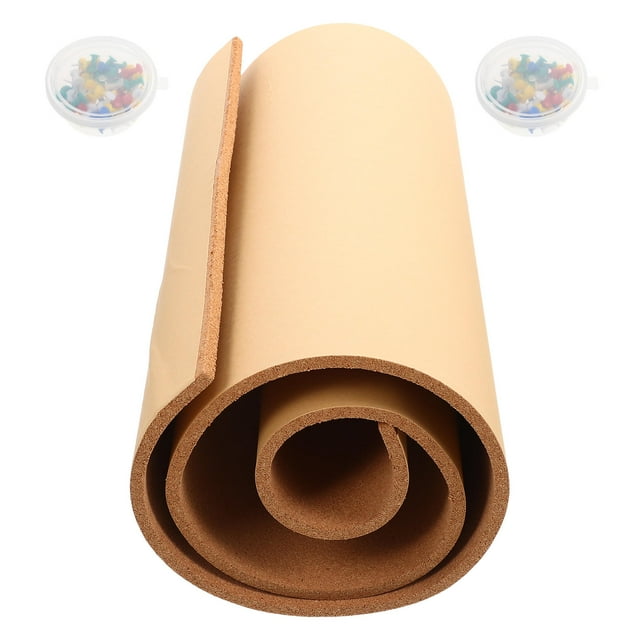 OULII 1 Set of Push Pin Board for Office Decorative Cork Board Light Brown for Homeowners Use