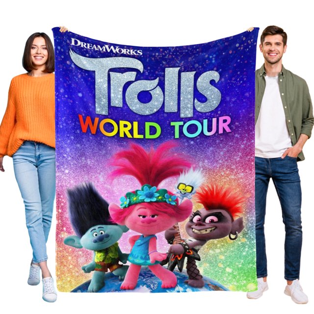 Trolls anti-pilling, suave, ligera, esponjosa y acogedora de lujo para hogar y cocina – Perfecta para niños y adultos,110X70cm