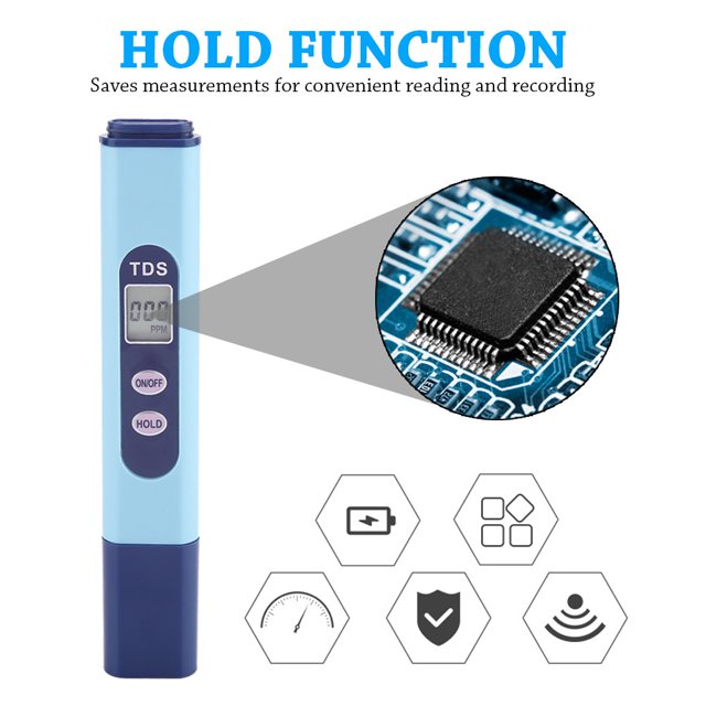 Medidor Digital TDS Probador portátil de Calidad del Agua para la Piscina del Tanque de Peces Potable Jardinería Fugacal no